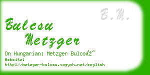 bulcsu metzger business card